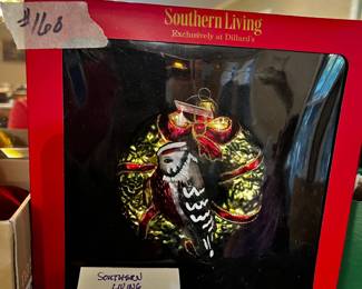 #160 Southern Living Poland Handcrafted glass wreath ornament $20.00