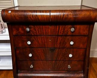 #201 Antiqe Chest of 6 drawers w/claw feet - (has different drawer pulls) - 41x24x45 $125.00