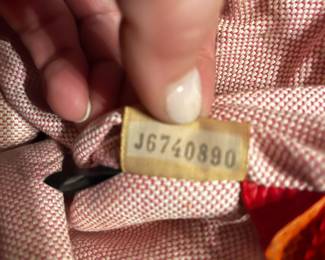 #197 Dooney & Bourke Red Leather Shoulder Bag. J6740836 Excellent Exterior Condition. Slight Staining on Bottom of Interior $45.00