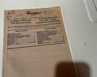 #91 Whirlpool Dryer w/hamper door - WED49STBW1 $100.00