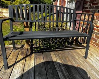 #271 Metal bench 50"l x 32"h as is small rust spot $50.00