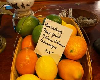 #97 Mid-Century Faux Fruit Mixed Fruit in Basket $25.00