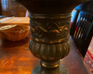 #98 Pair of Topiary in heavy Vase - Magnolia and Fruit $40.00