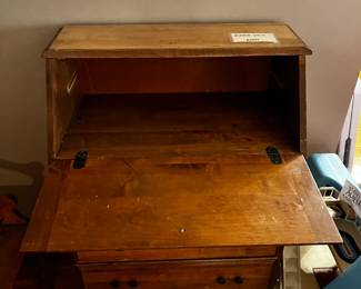 #81 Maple Wood Secretary w/drop-down Front w/3 drawers (as is finish on top) - 30Wx17-28x40T $75.00