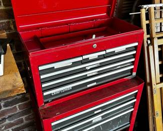 #62 Craftsman Rolling Tool Chest Rolling 2 pc - no key - 9 Drawers and 1 door - 27x19x47 $145.00