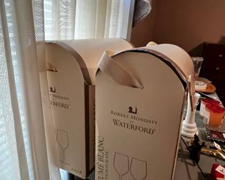 #240 Set of 2, Robert Mondavi by Waterford, Sauvignon Blanc Crystal Glasses, New (4pc) $50.00