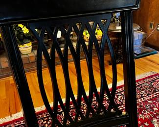 #101 Dining Table w/wood Top w/black Painted legs and Chairs - 60-78Lx40x30 (as is scratch on top and one chair has cracked back support) $175.00