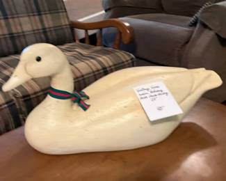 #132 Vintage Wood Resin Holiday Décor Duck Decoy - 22" tall $40.00