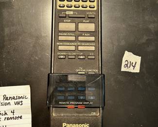 #214 Vintage Panasonic Omnivision, VHS/VCR - Tech 4 w/wirless remote $25.00