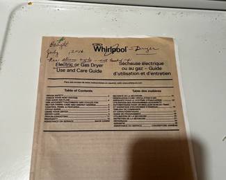 #91 Whirlpool Dryer w/hamper door - WED49STBW1 $100.00
