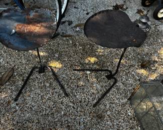 #15 Lilly pad Rusted metal Side Table - sold as a pair - 11x14x20 $25.00