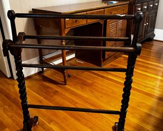 #88 Wood Barley Twist Quilt Rack $50.00