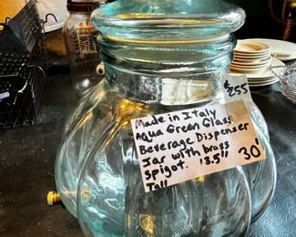 #255 Made it Italy Aqua Beverage Dispenser w/spigot 18.5" Tall $30.00