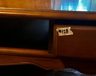 #128 Bassett Rectangular Coffee Table w/2 drawers and a cubby - 60x22x16T $75.00