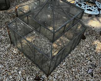 #16 Glass Terrarium (2 pieces) - 18x18x22 w/bird on Top $100.00