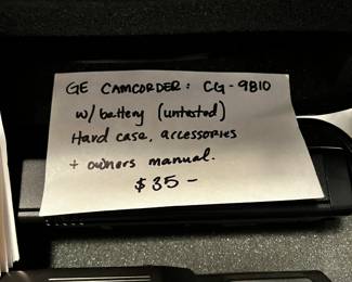 #213 GE Camcorder: CG -9810 W/Battery (untested) - hard case, accessories and owners manual $35.00