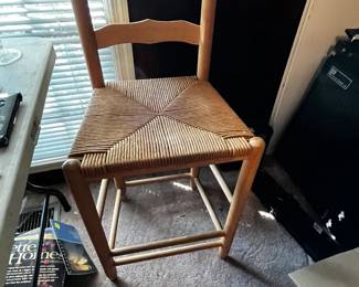 #270 Wood w/Rushing Seat Tall Barstool $20.00