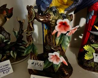 #156 Vintage 1984 Andrea by Sadek #7008 Gold and Blue Macaw Original tags $50.00
