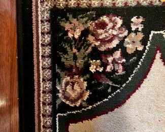 #118 Machine Made Runner Rug - Cream and Emerald Green - 24Wx90 $60.00