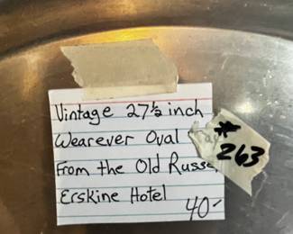 #263 Vintage 27.5" Wearever Oval Tray from Old Russell Erskine Hotel $40.00