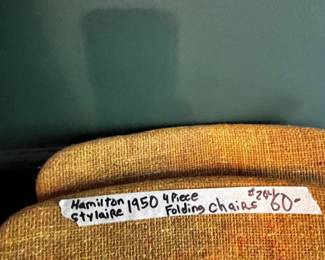 #264 Hamilton Styleaire 4 pc folding Chairs - 1950s - set of 4 $60.00