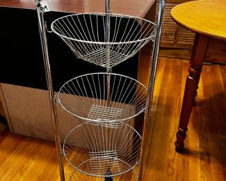 #89 Stainless Steel Rolling Set of 4 Baskets on Stand - 13x38 $25.00