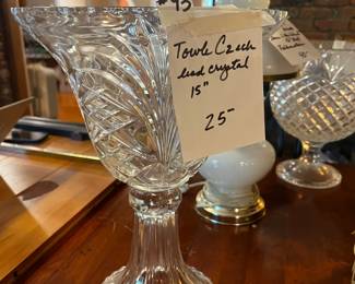 #93 Towle Czech Lead Crystal Footed Bowl - 14Tx10D $25.00