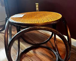 #115 Vintage Woven Wishes footstool or Plantstand w/Cane Top - 16" tall $30.00