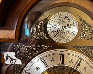 #87 Danaker Grandmother Clock w/key and Pendulum - 17x10x71T $125.00