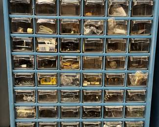 #169 Parts Cabinet - 60 drawers w/contents $20.00