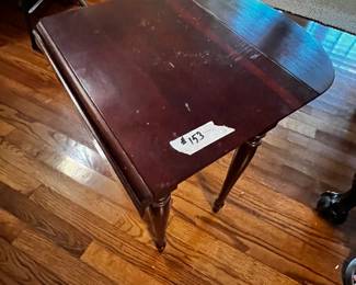 #153 End table with drop sides 11-20"w x 14d x 20 h AS IS finish on top $30.00
