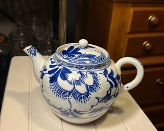 Blue & White Floral Teapot