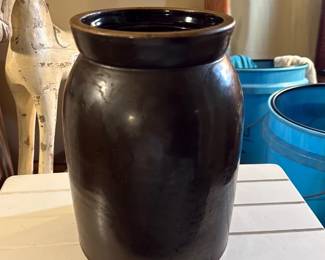 Brown Glazed 10”Stoneware Crock