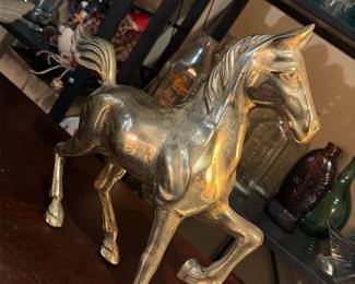Brass Horse Figurine 13.5in Tall
