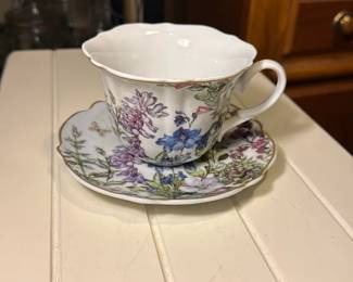 Kent Pottery Floral Teacup & Saucer