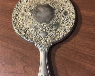 Ornate Silver Plate Hand Mirror