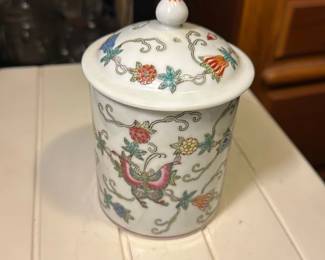 Porcelain Lidded Floral Jar