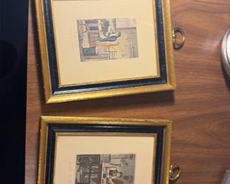 Pair: Tabart & C. Handcolored Prints