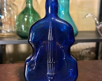 Cobalt Glass Violin Bottle