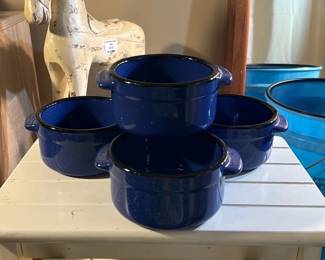 Von Pok & Chang Blue Casserole Bowls