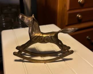 Solid Brass Rocking Horse Figurine