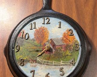 Cast Iron Skillet Wall Clock