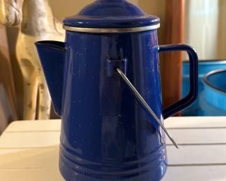 Blue Enamelware Coffee Percolator