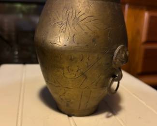Brass Engraved Small Vase