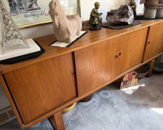 FB P42 Teak cabinet with shelves matches table