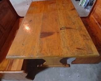 Wood bench with 2 matching benches