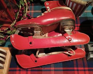 Vintage Red ice skates