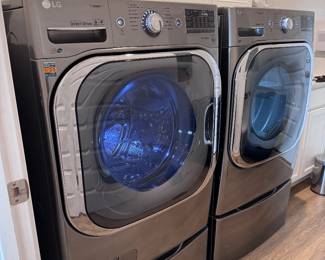 LG Washer and Dryer with Pedestals