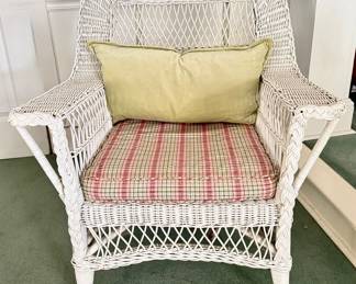 $60 white wicker armchair
