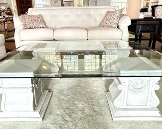 $140 Glass top coffee table